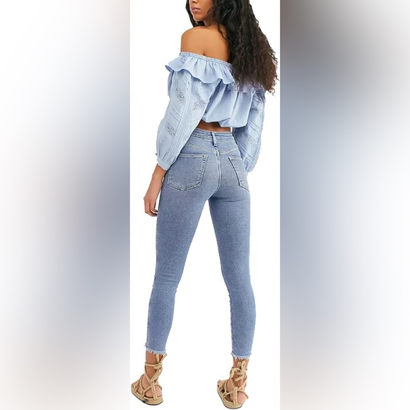 Free People Raw High Rise Jeggings - Sierra Blue - Size 29 - Picture 6 of 13